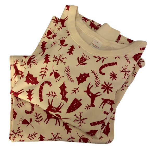 HANNA ANDERSSON Red + White Long John Unisex Christmas Pajama Set Size XXL - Picture 4 of 16